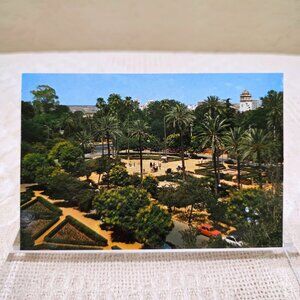 Vintage Sevilla Plaza de America American Square Spain Spanish Postcard Unposted